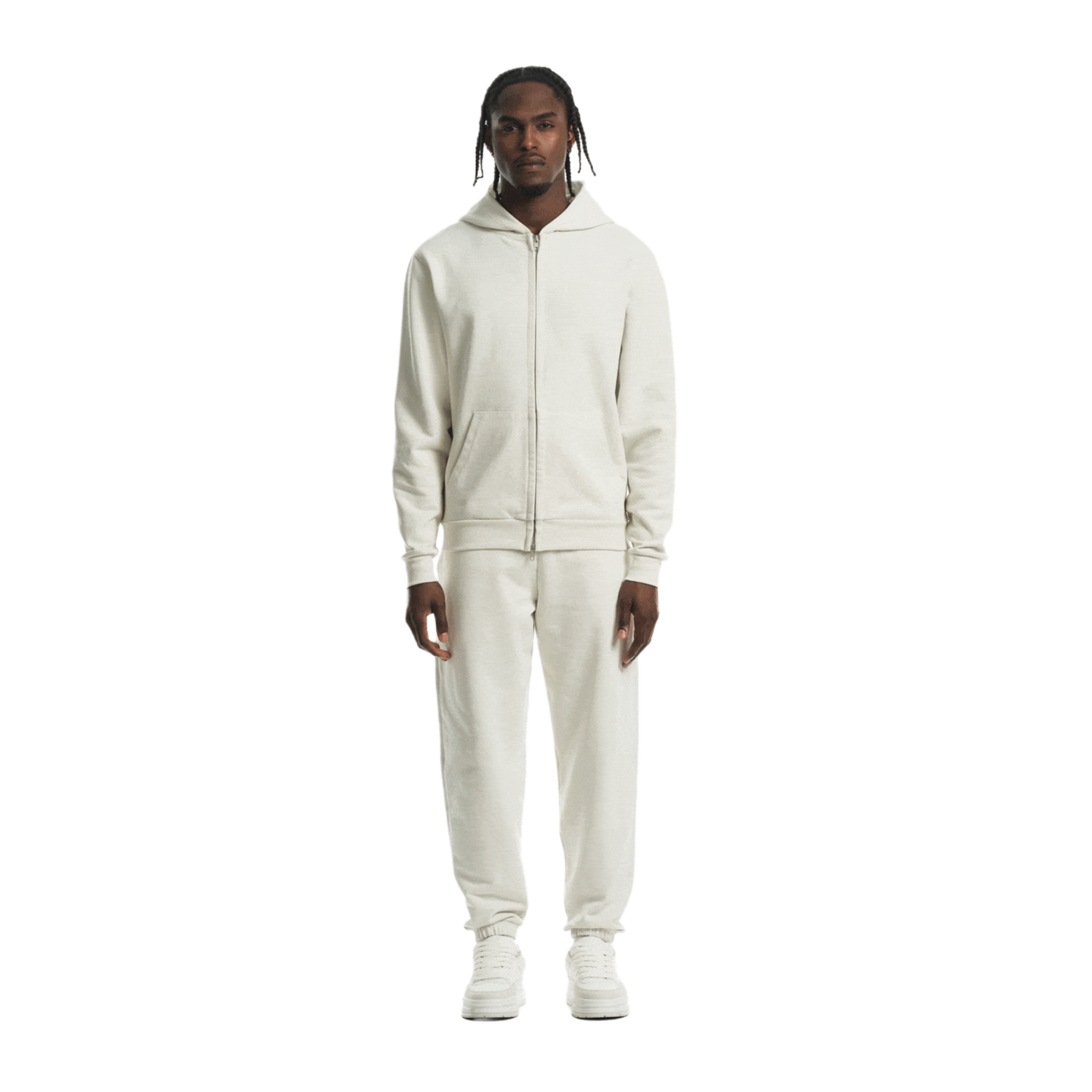 Vintage White Zip Hoodie