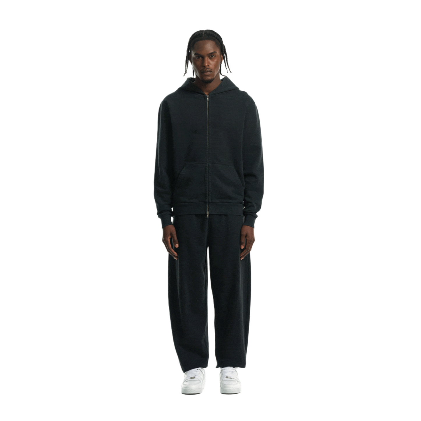 Vintage Black Zip Hoodie