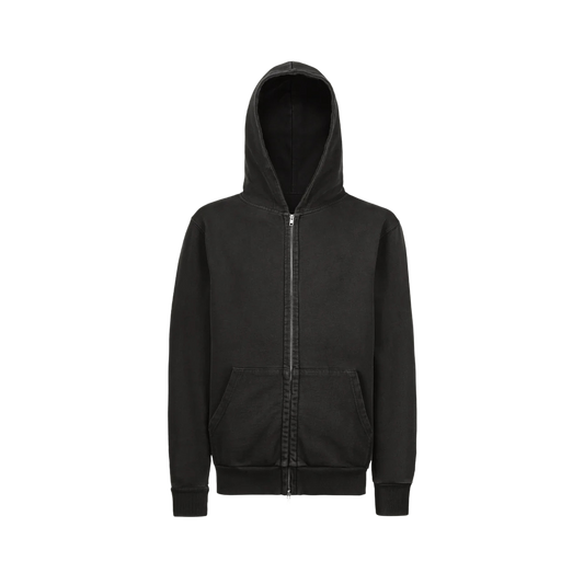 Vintage Black Zip Hoodie